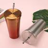 500ml Stainless Steel Vacuum Straw Cup Juice Coffee Mug with Lid Portable Double-Layer Insulation Bottle For Home Drinkware