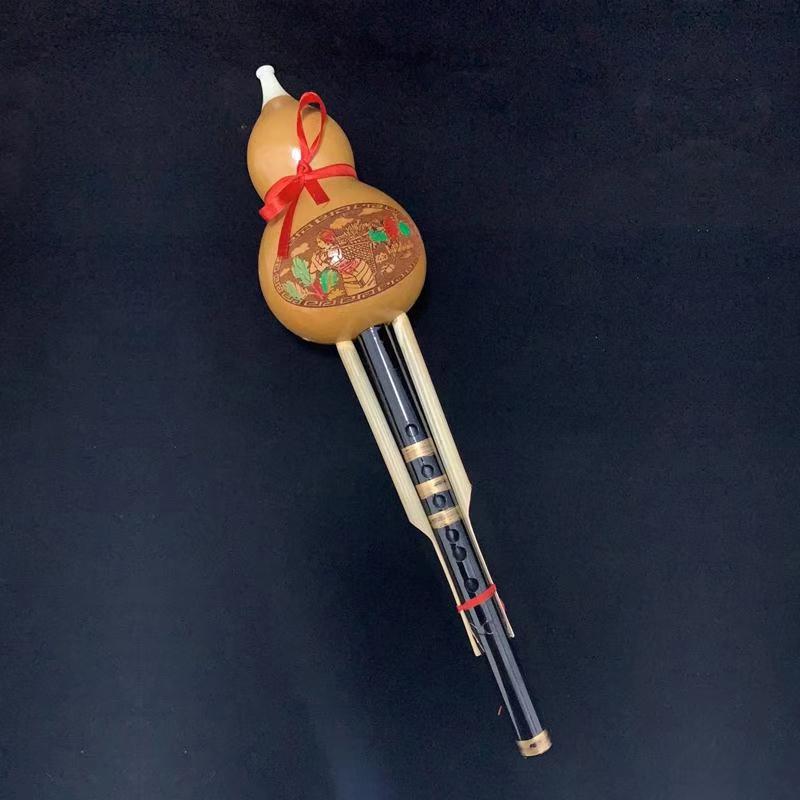 Red Rod Gourd Flute for Beginners - C Key, Single Tone, Scenic Spot, Night Market Edition