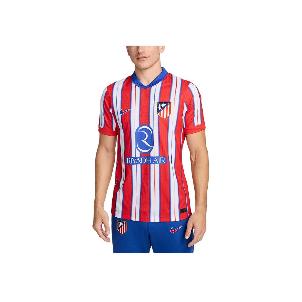 Nike Atletico Madrid 2024/25 Home Lightweight Quick-Dry Comfortable Short Sleeve Football Shirt Men tops Royal-Blue Light-Red White FN8769-405
