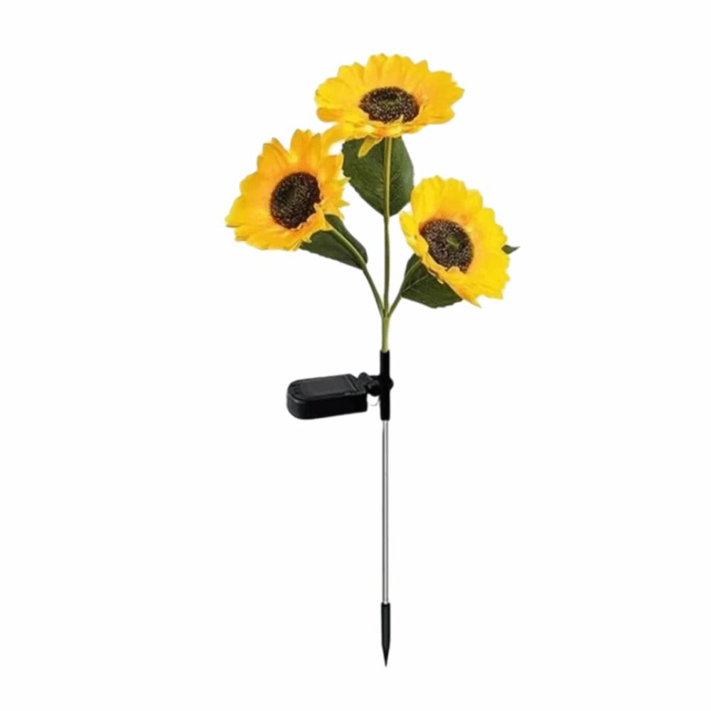Yellow Flower Solar Sunflower Lawn Lamp 3/6 Heads Ground Mounted Light  Yard Decoration