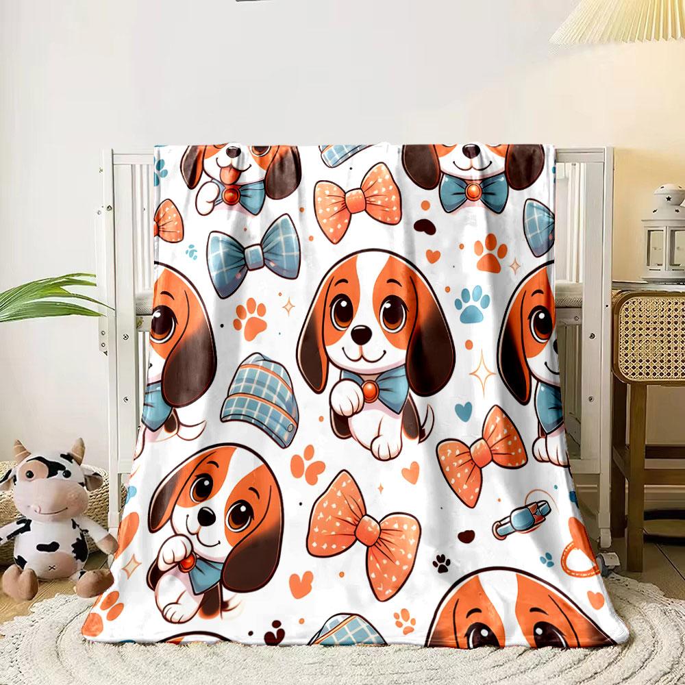 Cute Beagle Puppy Pattern Print Blanket Soft and Cozy Perfect for the Living Room Bed Sofa or a Nap,gift
