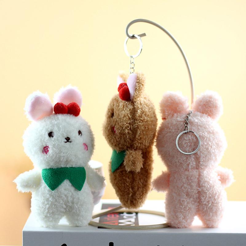 1Pcs Cute Little Bear Little Rabbit Plush Toy Cartoon Keychain Decorative Bag Pendant Children'S Gift
