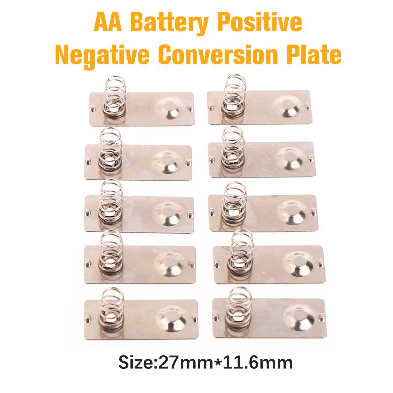 10Pcs 27X11.6Mm Aa Battery Positive Negative Conversion Spring Contact Plate For The 5Th Battery Aa Battery Spring