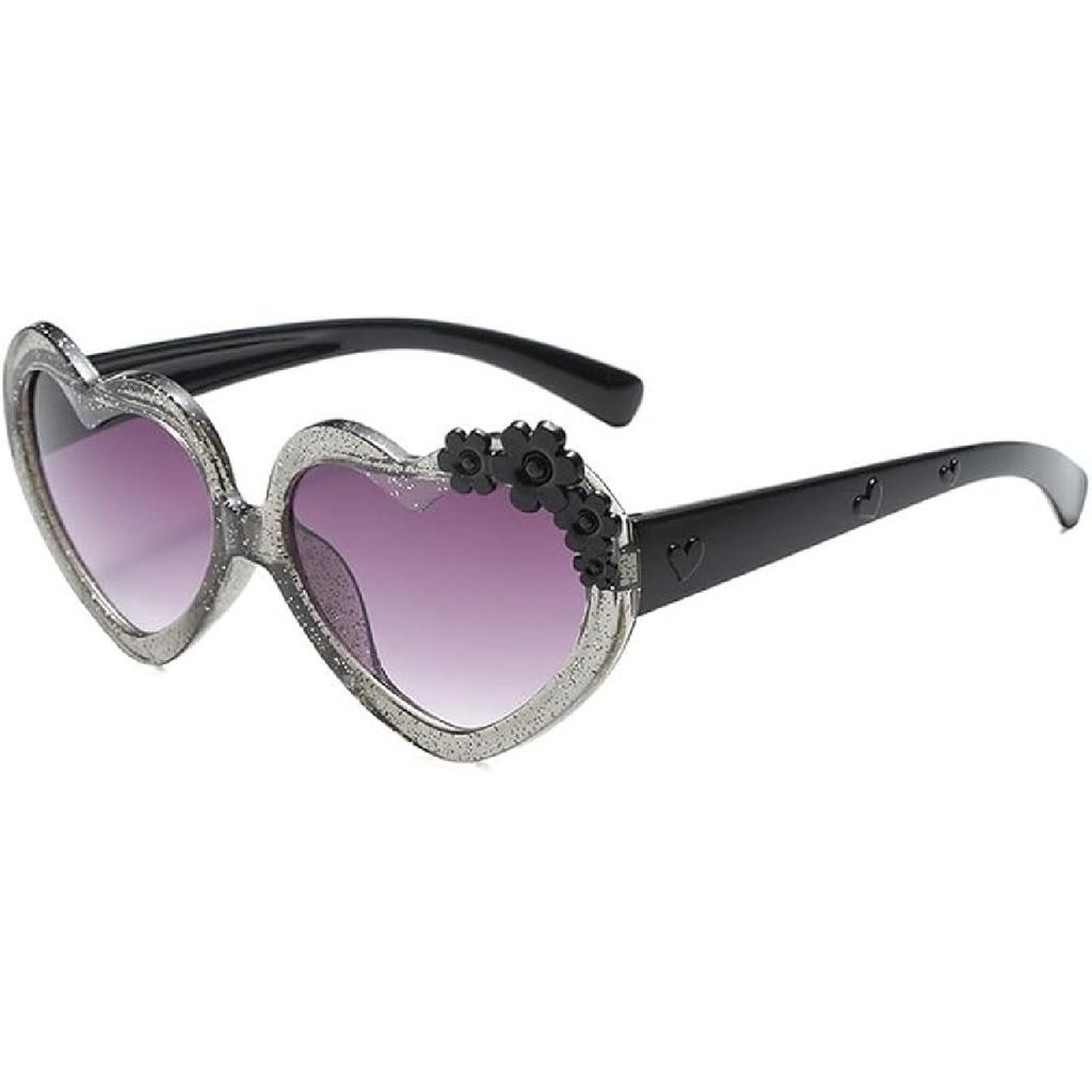 OZPYKAE Girl Heart Flower Sunglasses,Heart Shaped Cute Glasses UV 400 Protection Outdoor Girl Boy Gifts Eyewear Sunglasses
