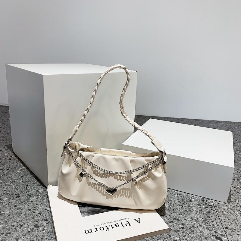 Niche Design Solid Color Bag 2025 New Trend Women's Bag Fashion Single Shoulder Simple Portable Commuter Small Square Bag