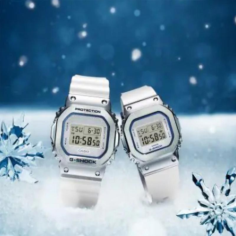 Casio all-metal series-square dial digital display 200 meters waterproof China Aerospace Space Creation Cooperation Model Solar GM-5600LC-7PRH