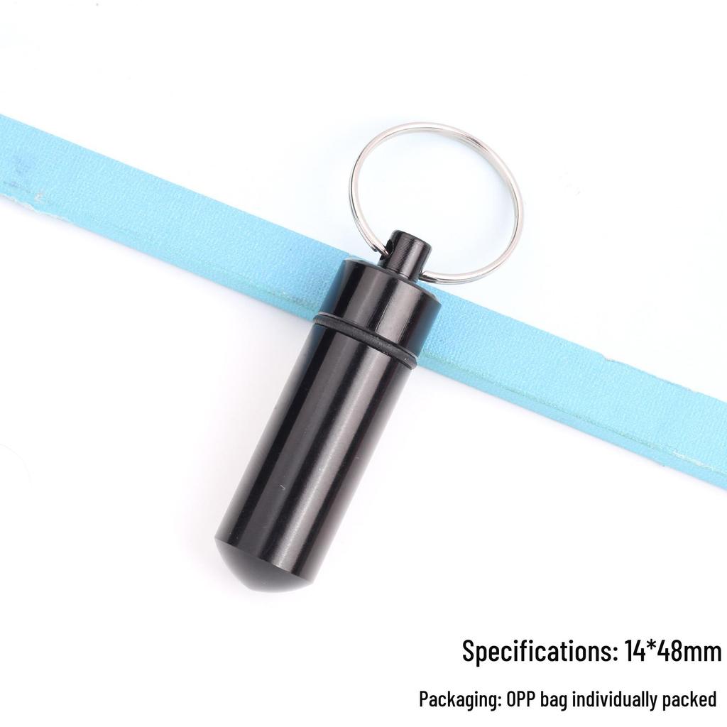 Portable Aluminum Pill Case with Keychain & Sealed Earplugs - Outdoor Survival Gear Pendant
