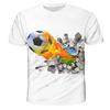 Kinderkleidung für Kinder 3D-Druck Flamme Fußball Grafik T-Shirts Sommer Kurzarm Rundhals Oberteile T-Shirts für Kinder