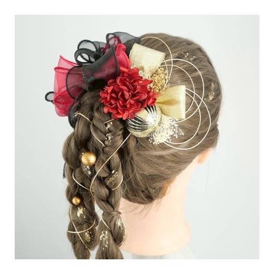 Lomeri Hair Accessory, Artificial Flowers for Coming-of-Age Ceremony, Graduation, Furisode Kimono, Wedding, Japanese Attire, A171, Organza Ribbon,