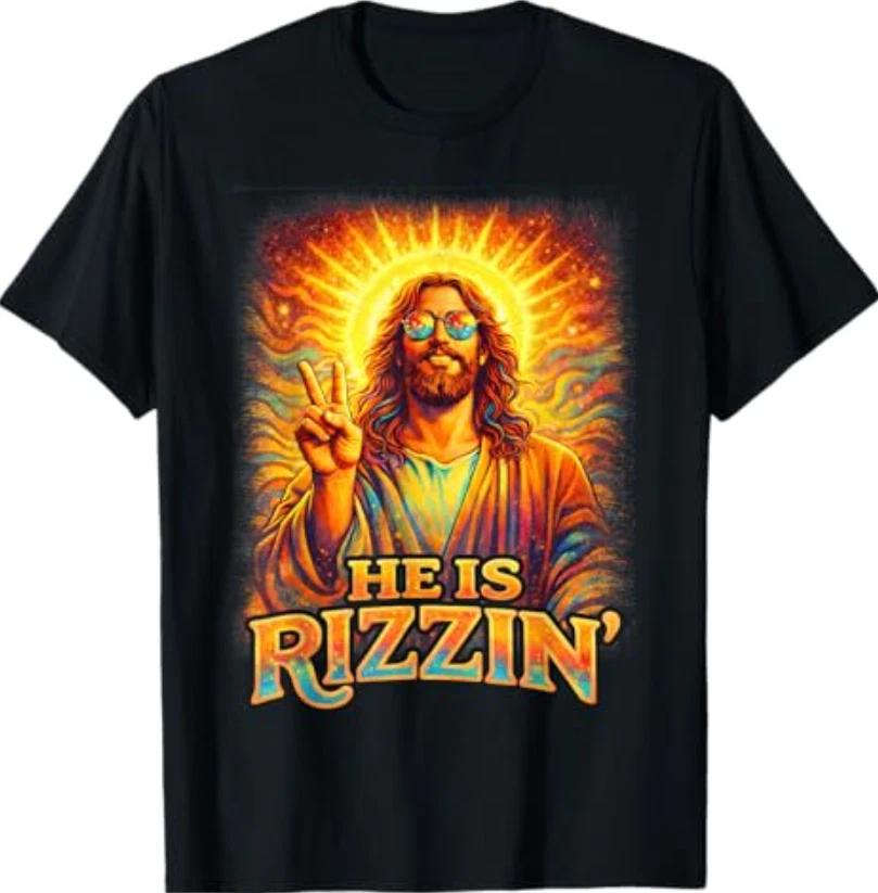 Easter He is Rizzin Christian Religious T-Shirt 2XL