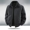 Men's Winter Plus Velvet Warm Cotton Workwear Jacket with Lapel for Cold Protection