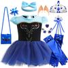 Summer Cool Swimsuit Infant and Toddler Cosplay Anna Princess Dress + Headband + Crown Necklace Gloves Accessories Set