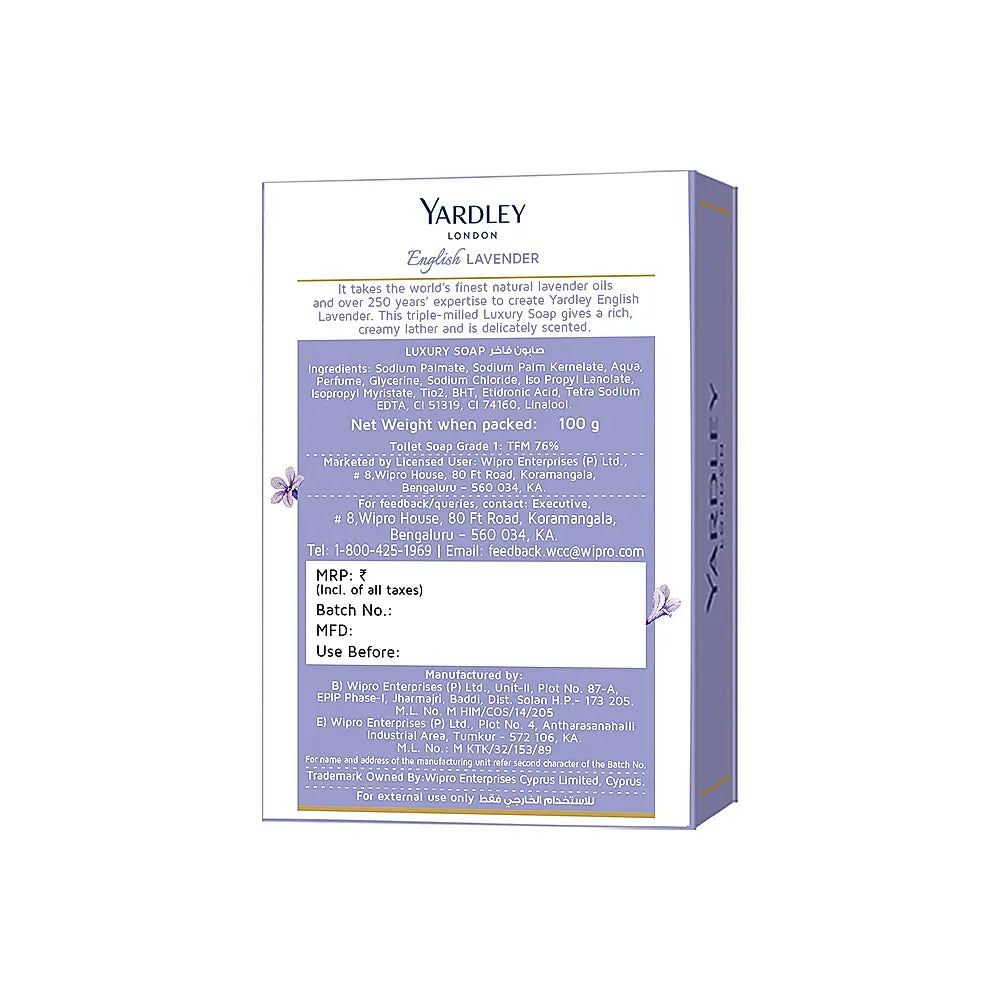 Yardley English Lavender Luxury Soap, 3x100gm