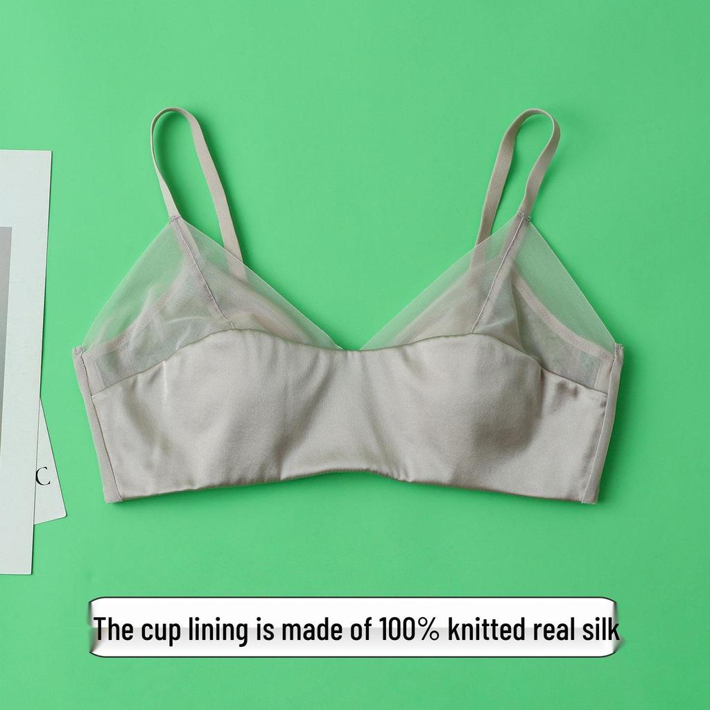 Silk Satin Seamless Wireless Mulberry Bra – Breathable & Invisible for Summer
