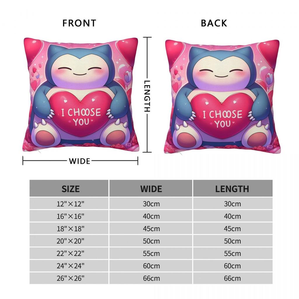 Pillow Case Snorlax Pokemon (1) Soft Pillow Cover Retro Trendy Cushion Cover Graphic Pillowcases For Sofa Home Decoration