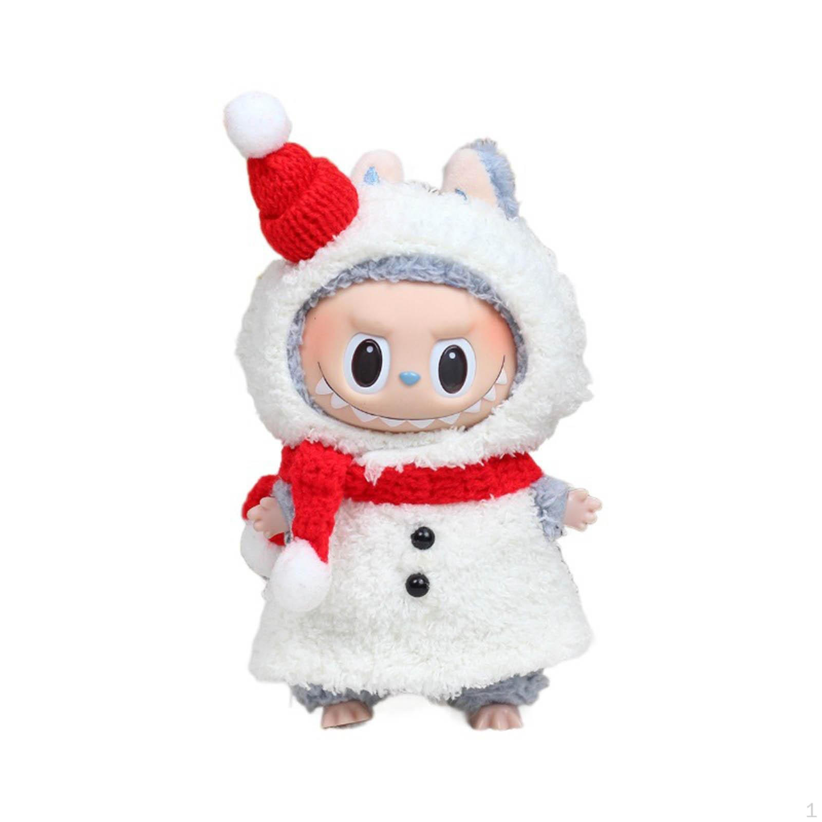 

17 см плюшевая кукольная одежда мультяшный комплект одежды для labubu, только одежда белый