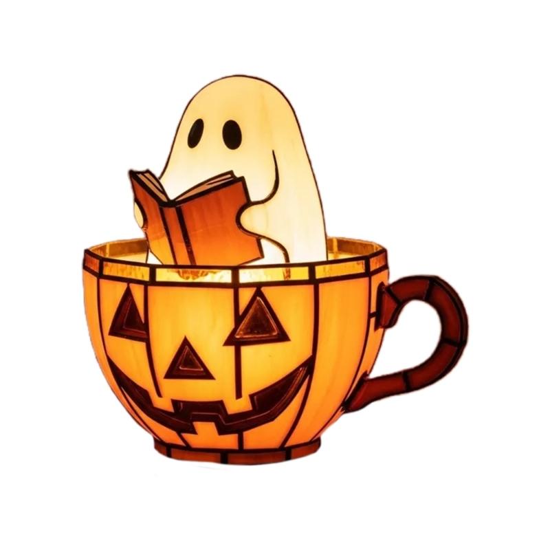 

Resin Halloween Decorations Indoor Outdoor Use Artistic Handcrafted Sculpture Lamp Night Light For Desktop Display