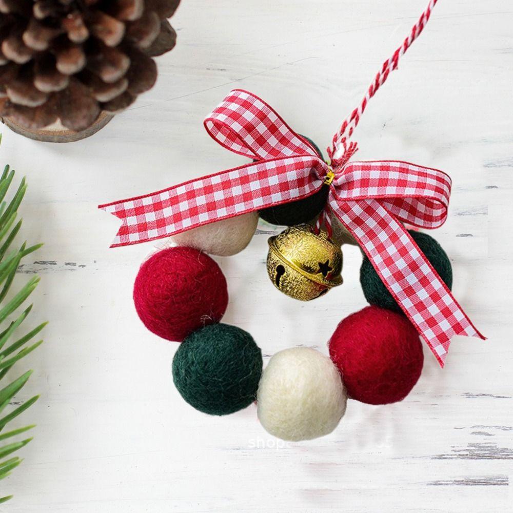 Creative Mini Wreath Pendant Small Bell Xmas Ornament Christmas Tree Ornament  Christmas Decoration