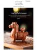 Handmade Purple Clay Zodiac Horse Tea Pet Ornament for Tea Ceremony Decoration