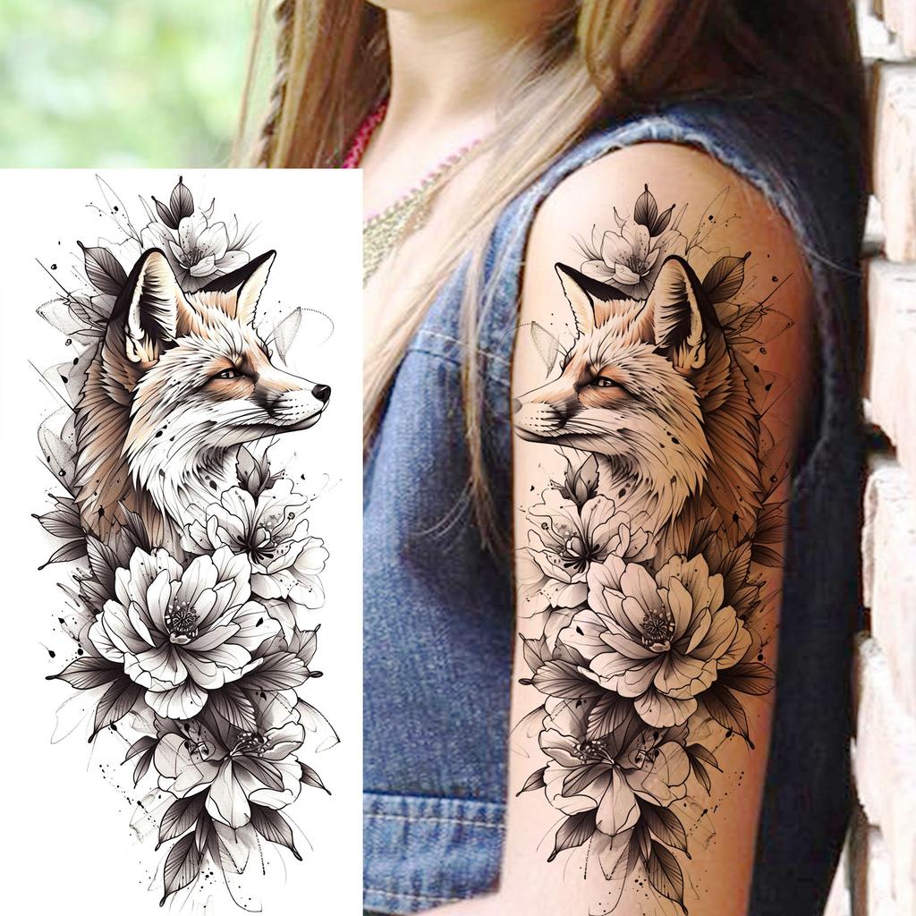 1 Sheet Phoenix Watercolor Temporary Tattoos For Women Girls Fake Covers Up Water Transfer Tattoo Sticker Adults Arm Waist Thigh