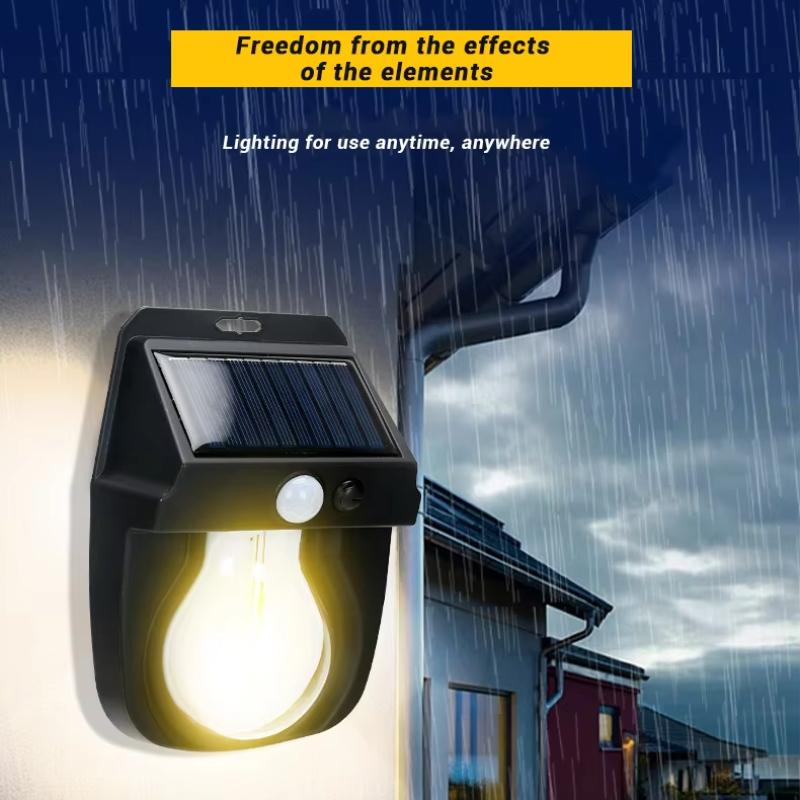 Solar Power Outdoor Wall Light, Waterproof Garden Lamp for Yard Fence Motion Sensor, Auto Illumination for Security & Decoration