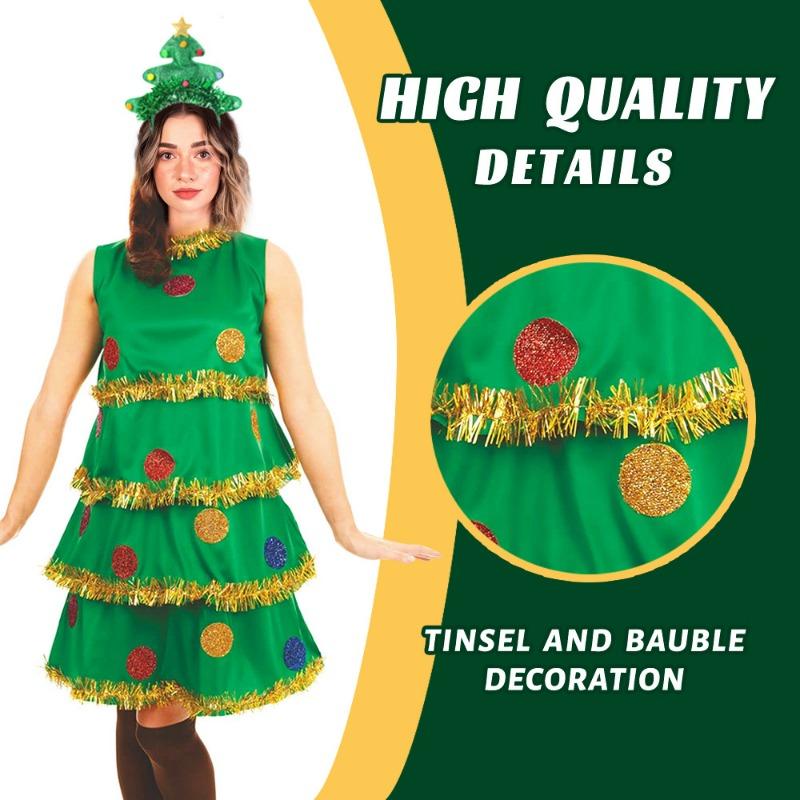 Christmas Adult Cute Green Elf Christmas Tree Costume Christmas Day Costume