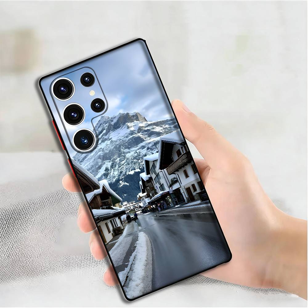 Schöne isländische Landschaft Handyhülle für Samsung S24,25,23,22,21,20 Plus Ultra 5G Lite Stoßfeste Hülle
