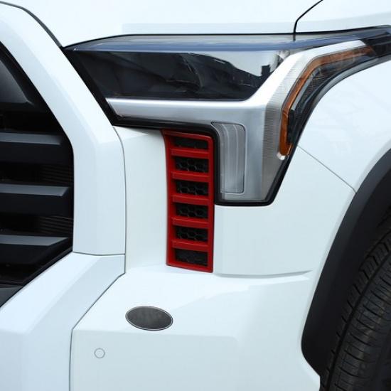 Red Front Headlights Grille Vent Trim Cover Frame Fit For Toyota Tundra -23