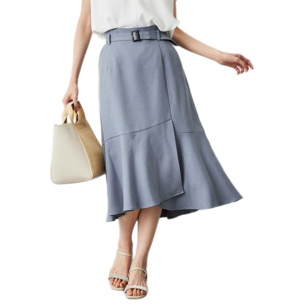 

ROPE PICNIC Powder Twill Stretch Blue Maine Women s Skirt, GDC53010, (44)