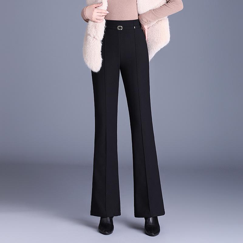 

High Waist Women s Winter Velvet Micro-Flare Pants - Slimming Casual Suit with Thickened Fabric XXXL