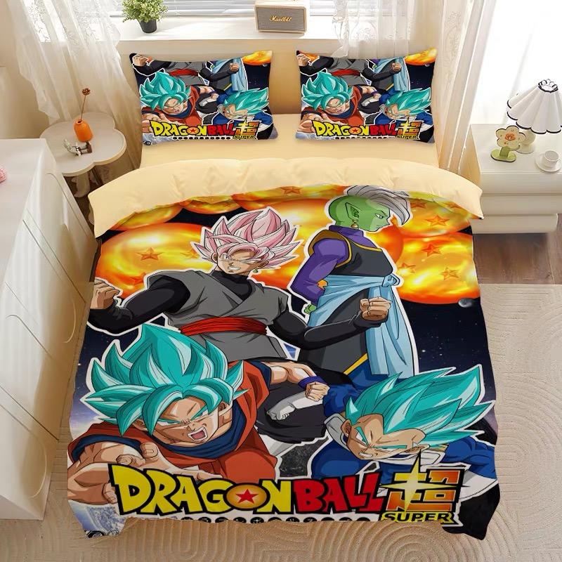 Bandai Print Dragon Ball Bedding Set Duvet Cover Pillowcase Anime Cartoon Twin Full Queen Bed Comforter Cover Boys Bedroom Gifts