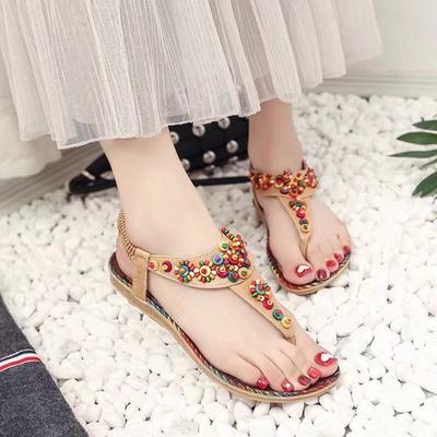 Flip Sandalen Dames Sandaal Bohemen Schoenen Lady Fashion Nationale Bloem Sandalen Schoenen