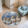 Squirrel pattern round rug,Carpet Rug for Living Room Bedroom  Playroom ,Non-slip Floor Mat,Holiday Gifts and Birthday Gifts.