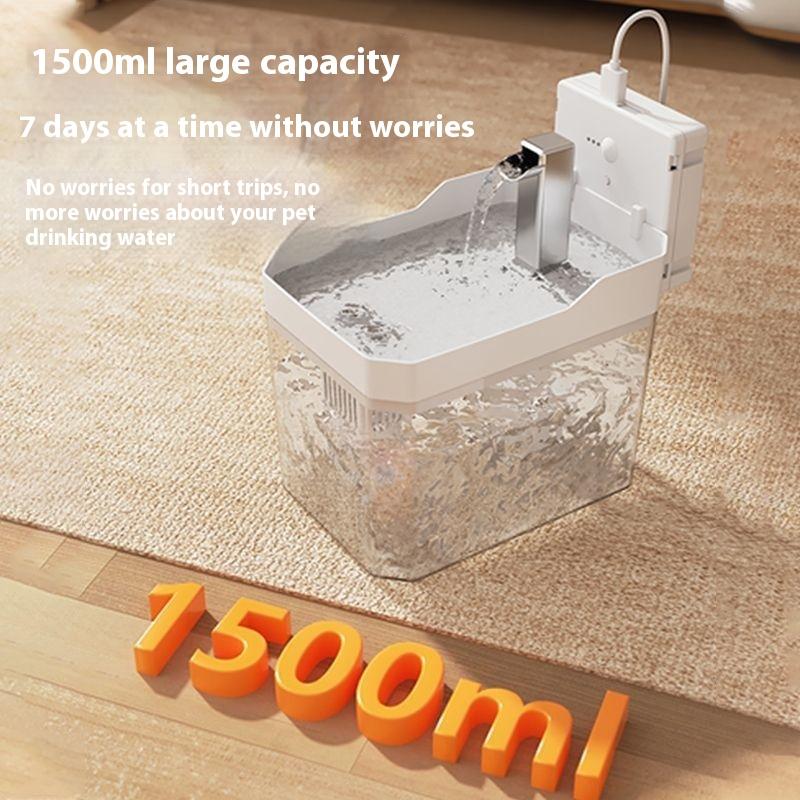 Kabelloser Induktions-Automatik-Trinkbrunnen Wasserfilter Zirkulation Haustier Katze Wassernapf Abnehmbar Mit Pumpe