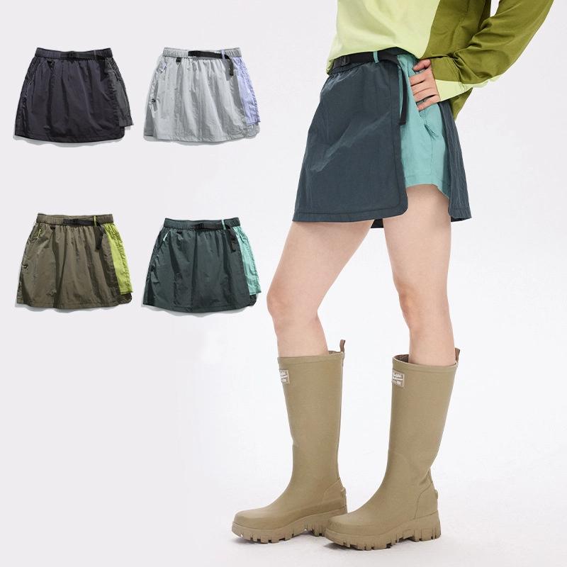 

Summer Metal Outdoor Sports Water Repellent Short Skirt Pants Women s Mountain Cycling Sports Color Matching Tooling Pants M коричневий