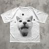 Funny Y2k Silly Cats Print Cotton Tshirt 90s Retro Kitten Vintage Graphic Tee Gift For Cat Lovers Meme Tshirt Men Women Tops