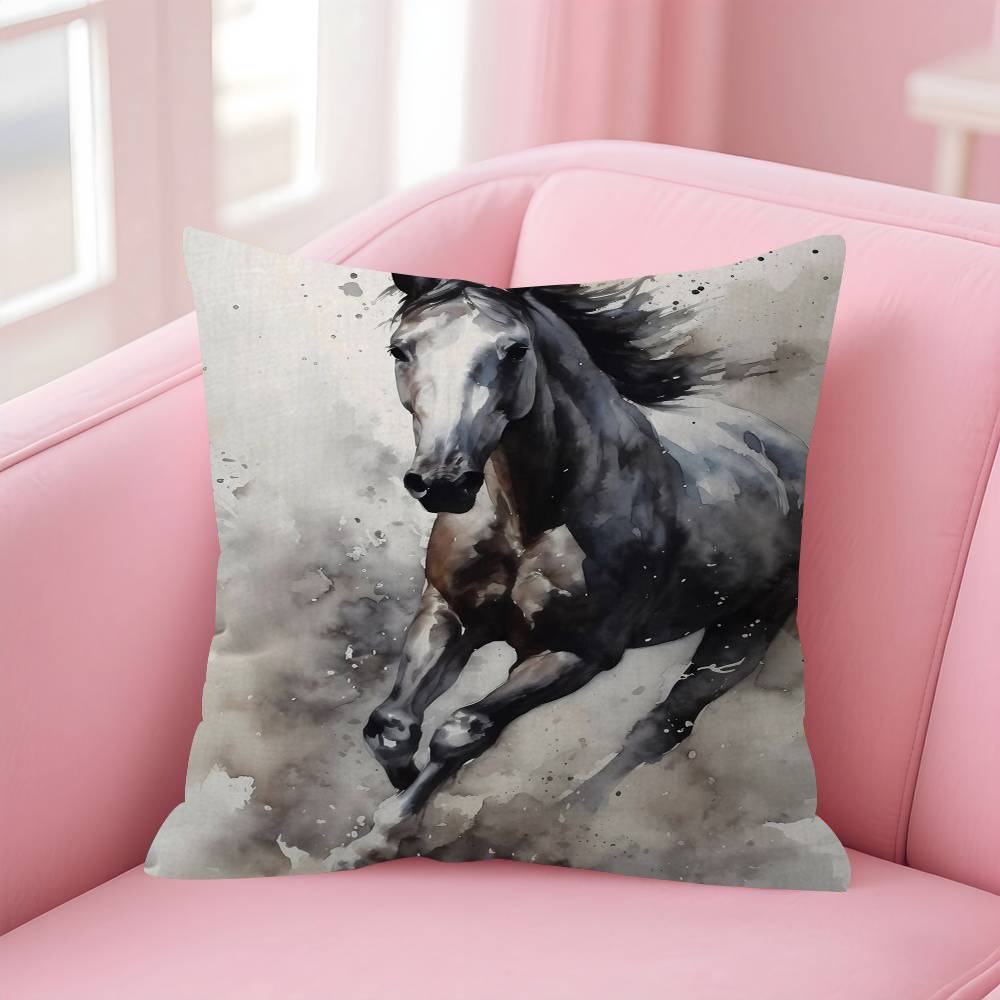 Modern Minimalist Animal Horse Pillow Cushion Cover Pillowcase Living Room Sofa Home Decor Customized