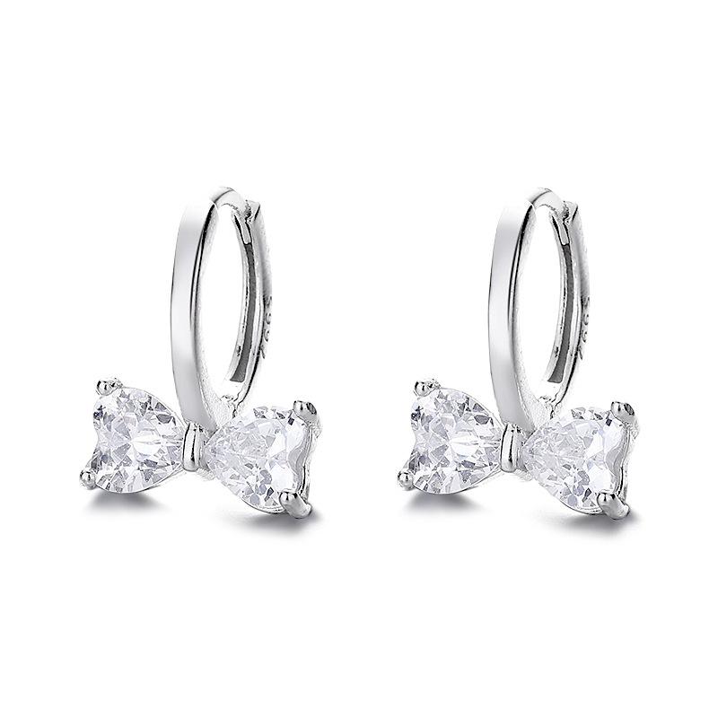 Bow Earrings Women's Diamond-encrusted Fashion Temperament Ear Buckles New Zircon Ear Jewelry