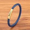 3/4/5/6/8mm Men Leather Bracelet Bangle 3 Colors Braided Magnetic Clasp Simple Style Custom Handmade Accessories Wholesale