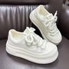 High-value Thick-soled White Shoes for Women's 2025 Autumn New Versatile Popular Big-head Sports Heightening Casual Shoes