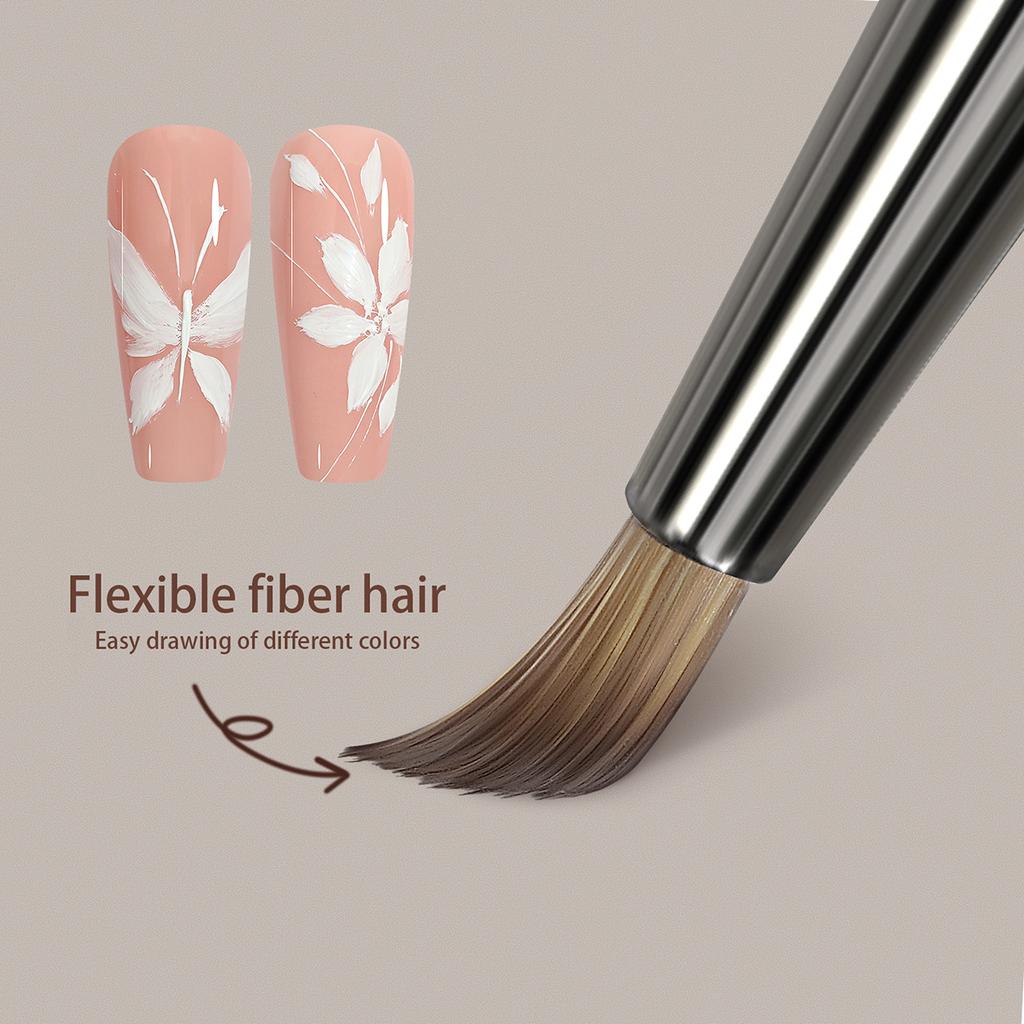 Wood Handle Triangular Petal Nail Brush Acrylic Nail Art Liner Brush Grid Stripes Flower Painting Drawing Pen DIY Manicure Tool
