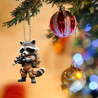 2025 New Fox Sheriff Flat Car Pendant Christmas Tree Pendant Keychain Backpack Mobile Phone Pendant