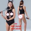 Women Sexy Mesh Bodysuit Shapewear Lingerie Outfit Erotic Fishnet Hollow Out Transparent Slim Mini Underwear Suit Costume