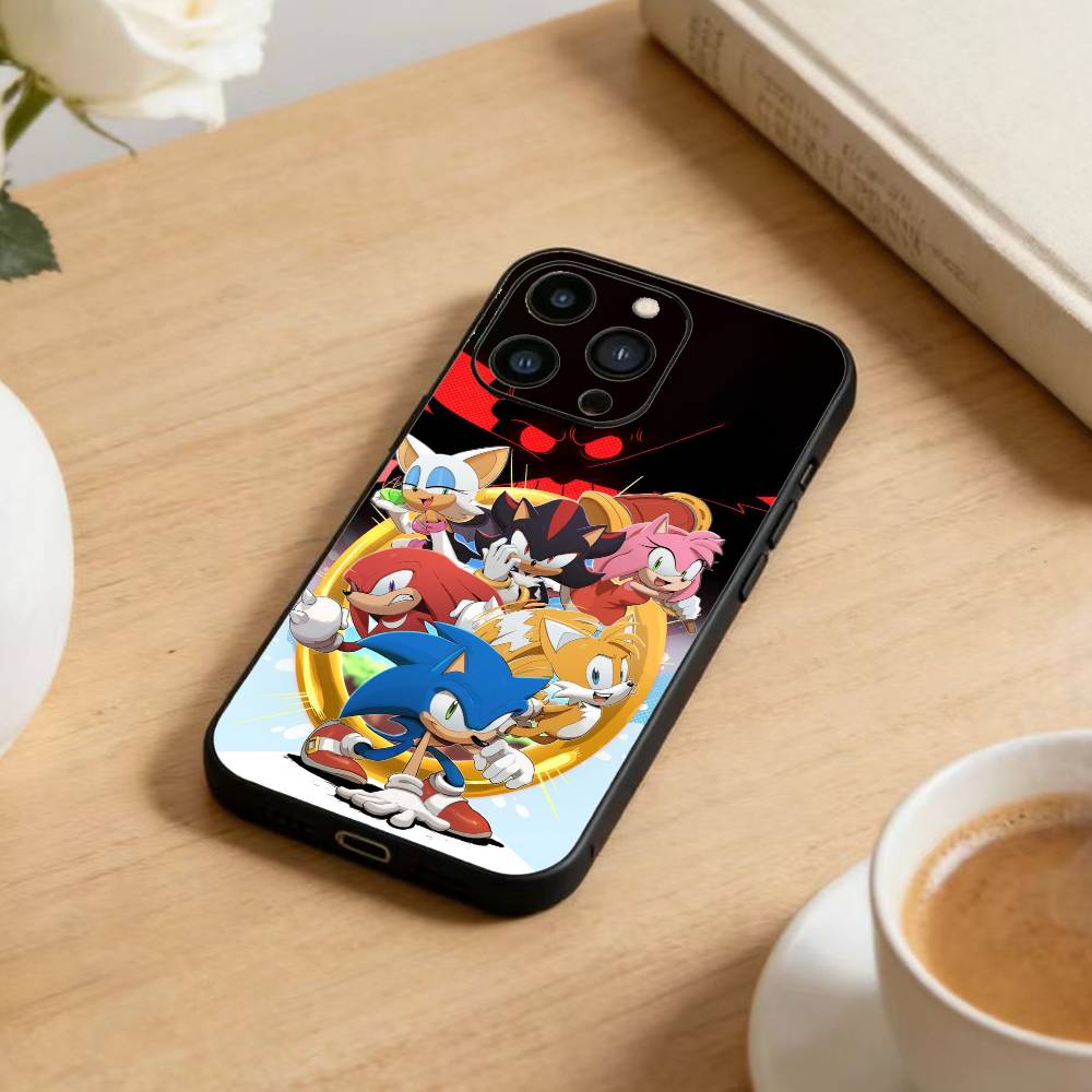

S-Sonic The H-Hedgehog Phone Case For iPhone 17 16 15 14 13 12 Max Plus Silicone Black Cover iPhone11PROMAX