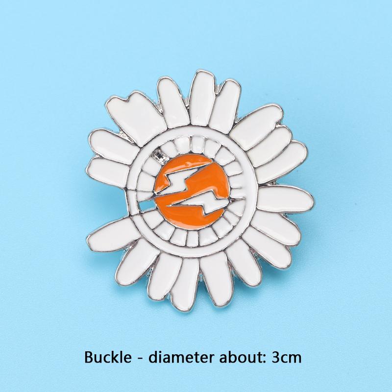 Daisy Flower Shoelace Buckle White Lightning Brooch Shoe Buckle Cute Lapel Button Enamel Pin for Girl Women Jewelry INS Gift 1pc