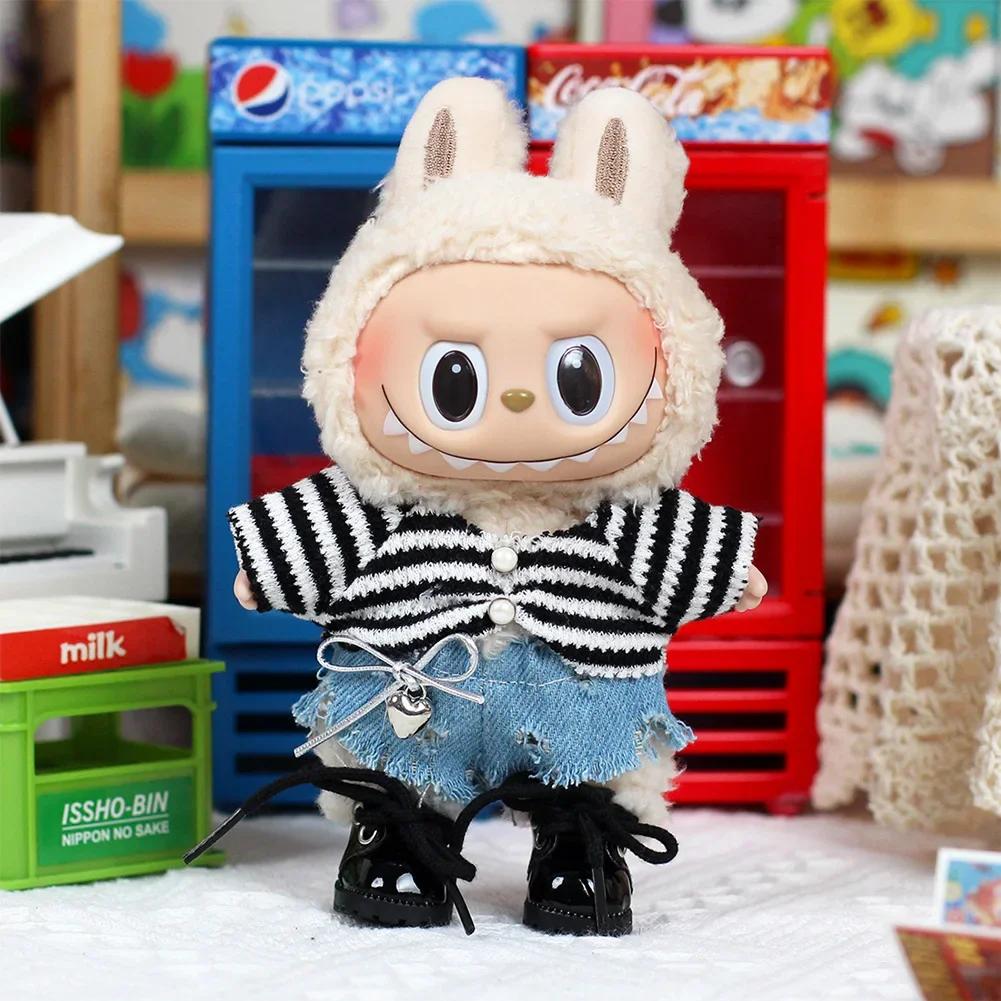 

Одежда для куклы Labubu Big Into Energy, наряд в стиле танцора с аксессуарами для 17 см Ropa Labubu NO DOLL