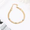 Trendy Elegant Colorful Natural Stone Rhinestone Versatile Stainless Steel Bracelet Jewelry