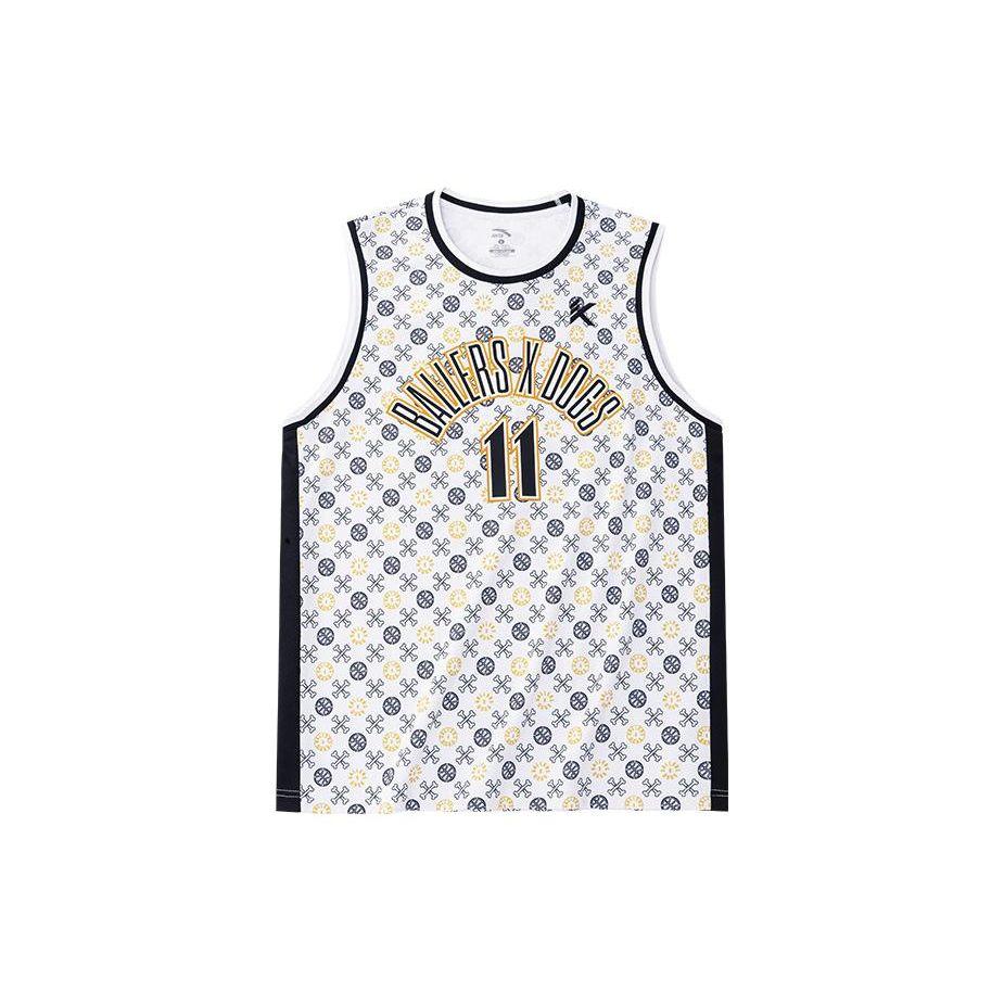 Anta Logo Letter Print Pattern Round Neck Sleeveless Basketball Vest Men Vest White 152231206R-1