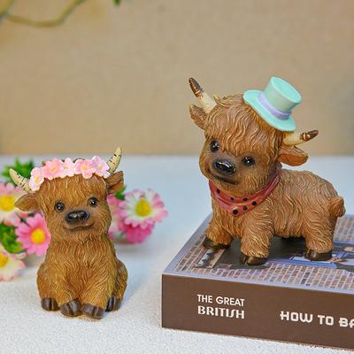 Basteln Cartoon Kuh Ornament Harz Niedliche Kuh Statue Dekorative Miniaturen Figur Schrankdekorationen für Zuhause