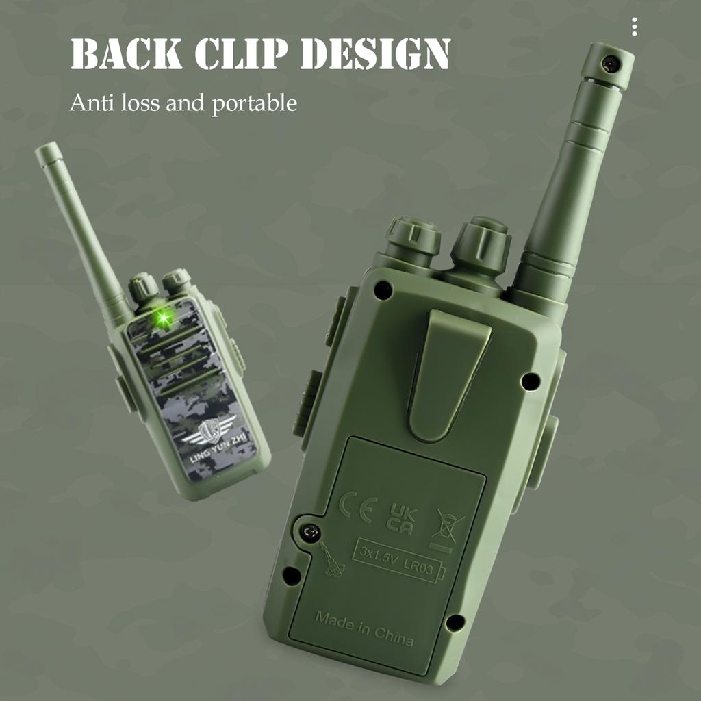 2Pcs Electronic Long Range Walkie Talkie Toys, Intercom Mini Interphone Digital Sound Communication Game Indoor and Outdoor